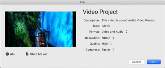 imovie vertical video eidting