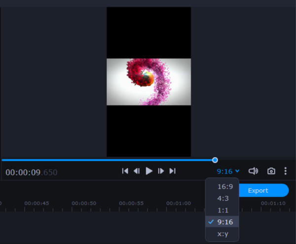 vertical video imovie aspect ratio