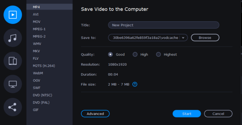 vertical video output