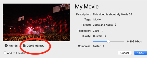 mp4 to imovie custom quality