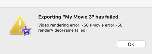 imovie error 50