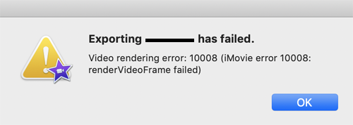 imovie error 10008