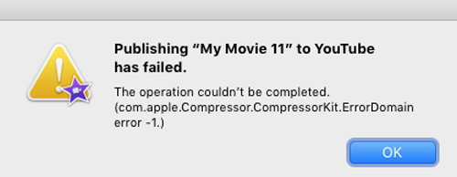 imovie not exporting to youtube