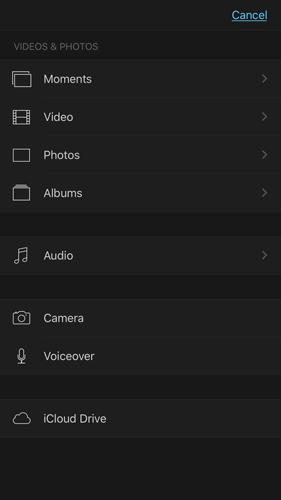 imovie for ios importing media
