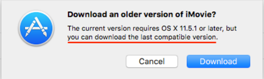 update to last possible imovie