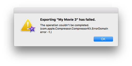 imovie error compressorkit