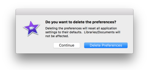 imovie wont share file