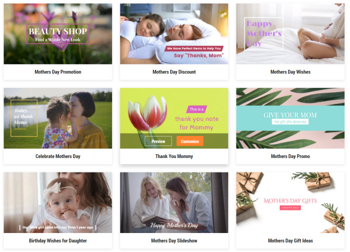 free mother's day video template