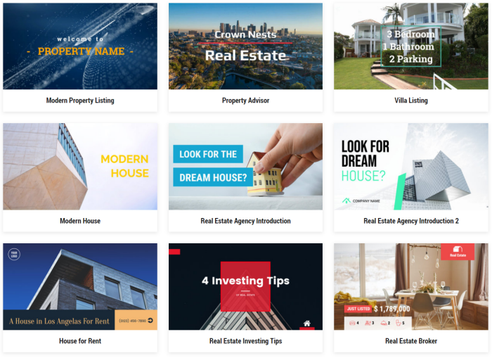 free real estate video template